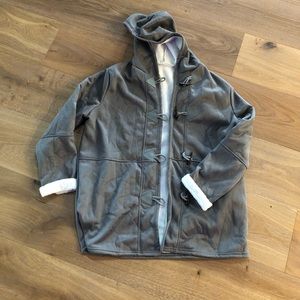 XL Grey coat faux suede and fleece